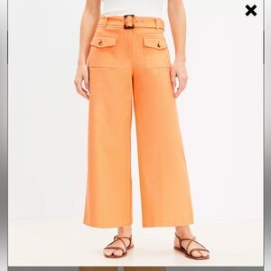 Loft Horn Buckle Wide Leg Pants in Pique